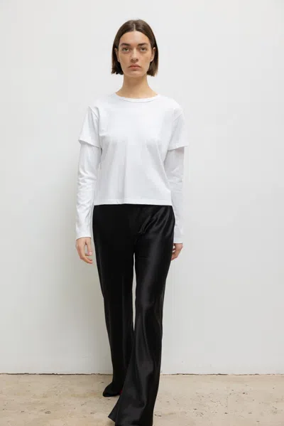 Leset Margo Layered Long Sleeve Tee In White
