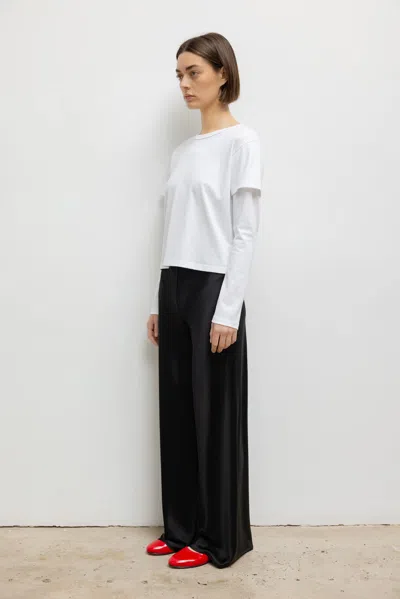 Leset Margo Layered Long Sleeve Tee In White