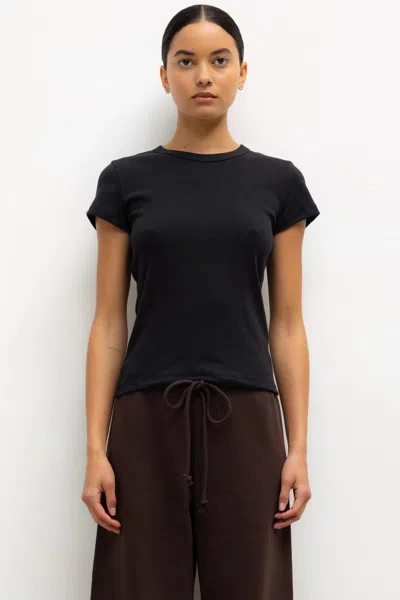 Leset Pointelle Mini Short In Black