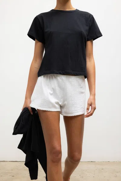 Leset Pointelle Mini Short In Black