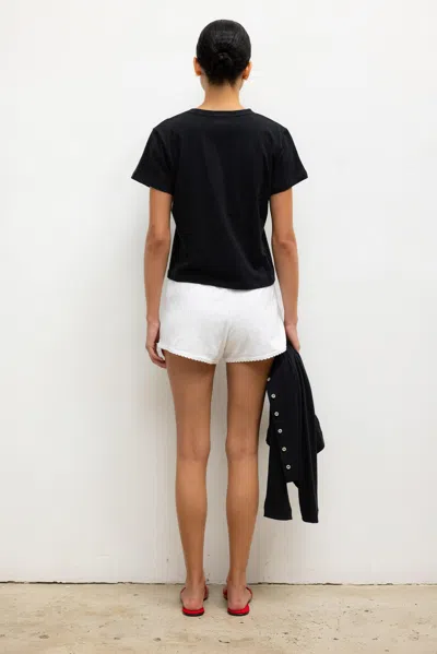 Leset Pointelle Mini Short In Black