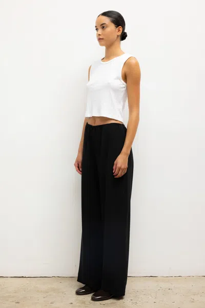 Leset Pointelle Sleeveless Crew Top In White