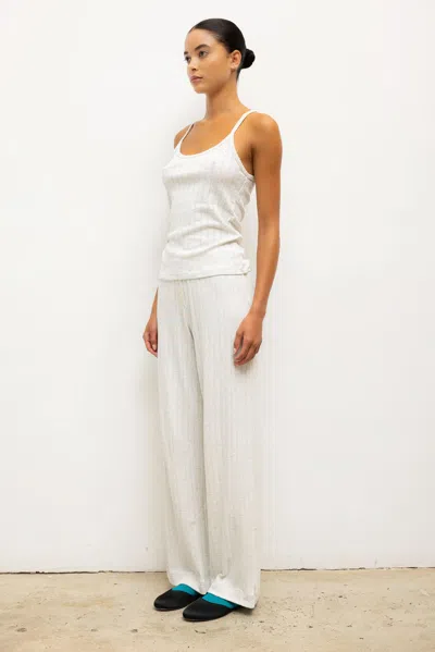 Leset Pointelle-knit Cotton Tank Top In White