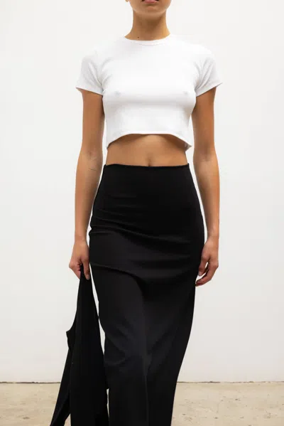 Leset Rio Side Slit Skirt In Black