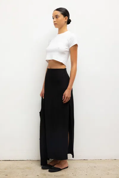 Leset Rio Side Slit Skirt In Black