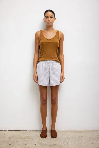 Leset Yoshi Stripe Boxer Short In White