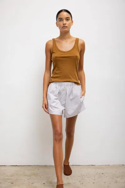 Leset Yoshi Stripe Boxer Short In White