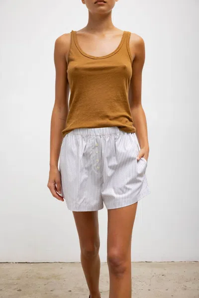 Leset Yoshi Stripe Boxer Short In White