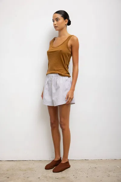 Leset Yoshi Stripe Boxer Short In White