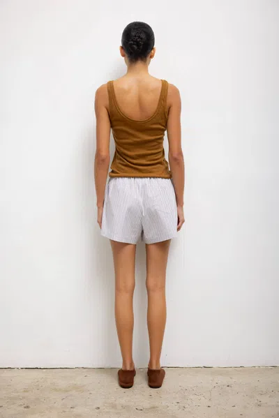 Leset Yoshi Stripe Boxer Short In White