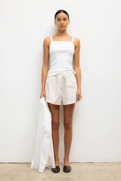 Leset Yoshi Stripe Boxer Short In White