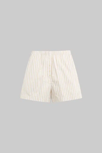 Leset Yoshi Stripe Boxer Short In White