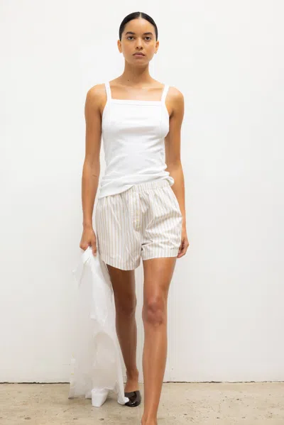 Leset Yoshi Stripe Boxer Short In White