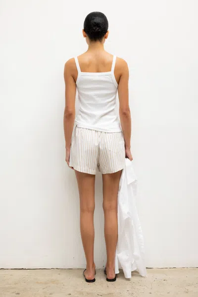 Leset Yoshi Stripe Boxer Short In White