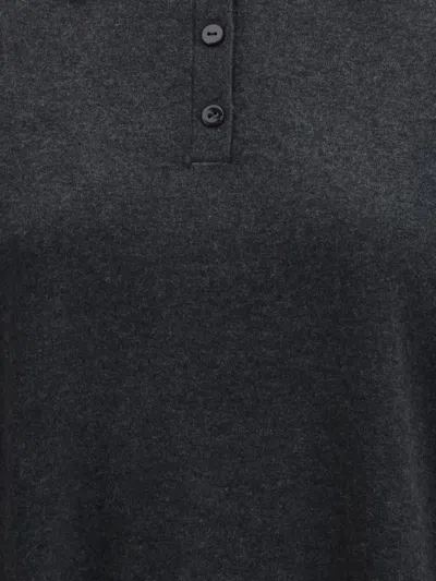 Lisa Yang Caisa Buttoned Collar Polo Top In Black