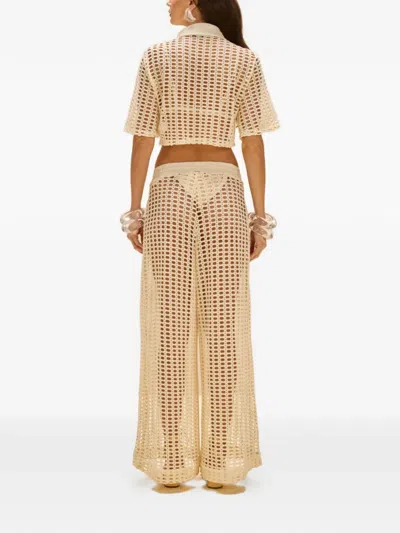 Patbo Selene Mesh Crop Top In White