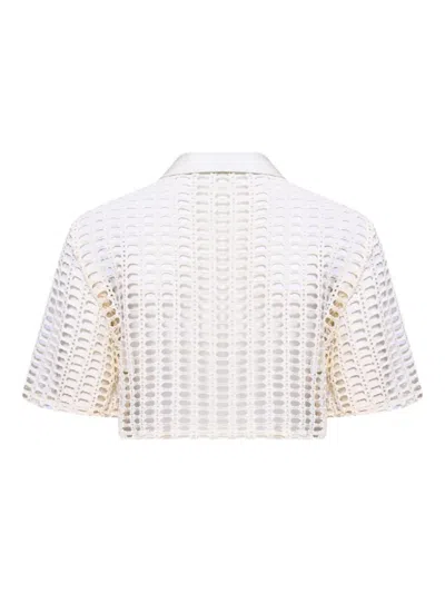 Patbo Selene Mesh Crop Top In White