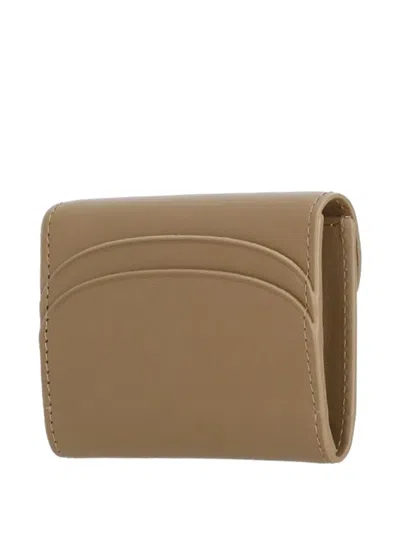 Apc Womens Leather Coin Wallet Rear Cardholder In Brown