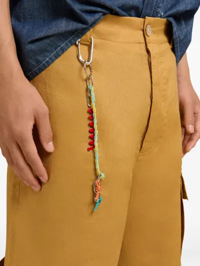 Marni Metal-symbol Twisted-cord Keyring In Multi