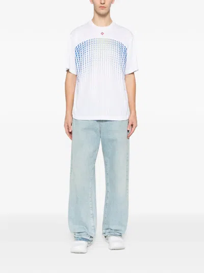 Casablanca Crew Neck Graphic Print Short Sleeve T Shirt In White