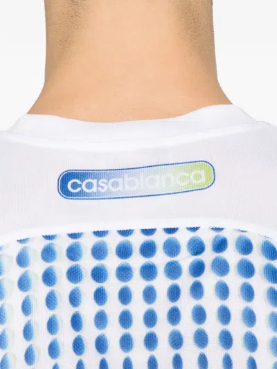 Casablanca Crew Neck Graphic Print Short Sleeve T Shirt In White