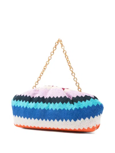 Missoni Zigzag Shoulder Bag Chevron Pattern Chain Strap In Multi