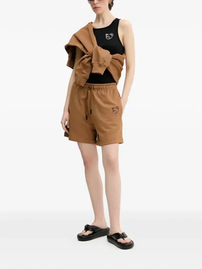 Inbetweeners Drawstring Graphic Shorts In Brown