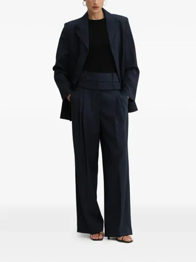 Stine Goya Belted-fastening Pleated Trousers In Blue