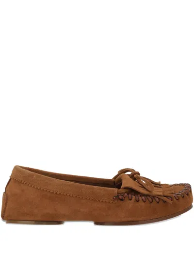 Paris Texas Loafers Bow Detail Moccasin Stitching Suede In Multi
