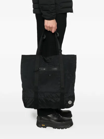 Stone Island Zip Pocket Bag With Internal Snap Pocket And Compass Logo Patch In Red
