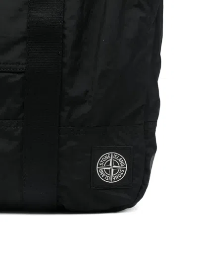 Stone Island Zip Pocket Bag With Internal Snap Pocket And Compass Logo Patch In Red