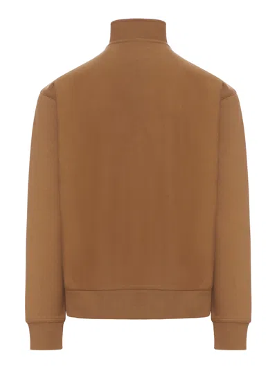 Carhartt Felpa Half Zip American Script Hamilton Brown In Brown