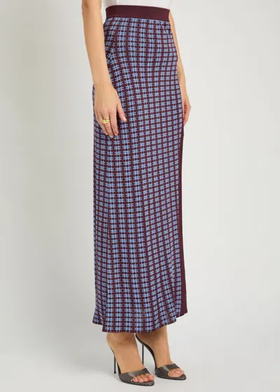 Rabanne Patterned Fine-knit Midi Skirt In Multi