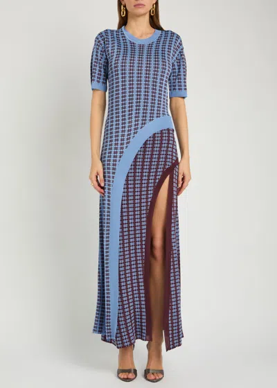 Rabanne Patterned Fine-knit Midi Dress In Multi