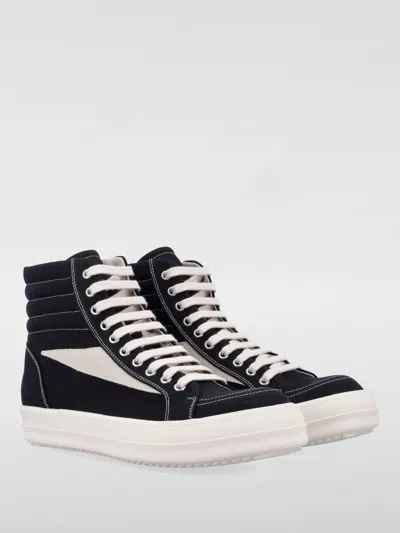 Rick Owens Drkshdw High Vintage Canvas Sneakers In Black