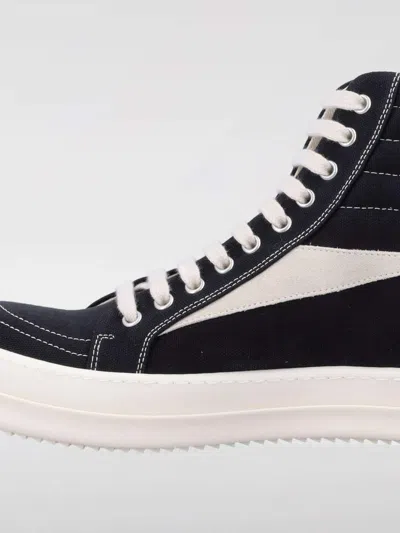 Rick Owens Drkshdw High Vintage Canvas Sneakers In Black