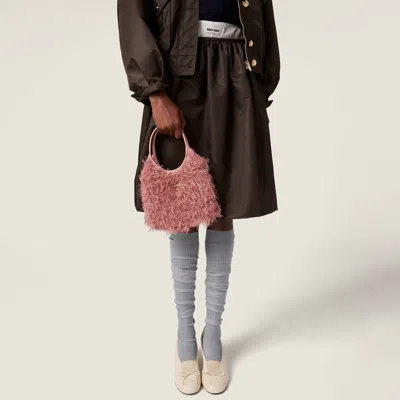 Miu Miu Ivy Lurex Tote Bag In Pink