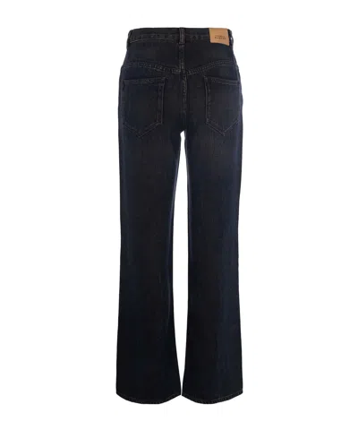 Isabel Marant Distressed Denim Trousers With Wide-leg Design In Black
