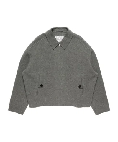 Acne Studios Zip-up Shirt Jacket In Gray
