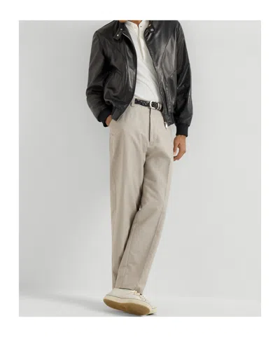 Brunello Cucinelli Men Shiny Nappa Leather Pilot Jacket In Black