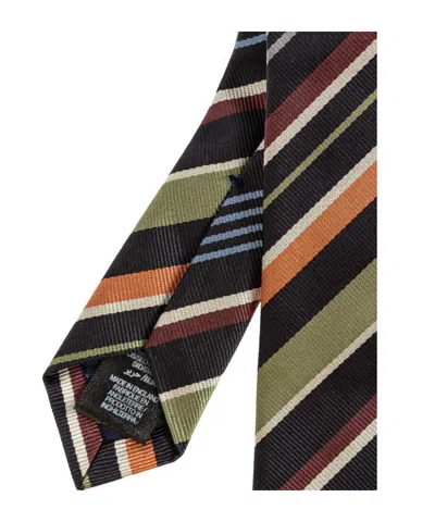 Paul Smith Striped Tie In Multi