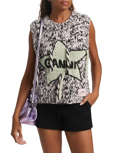 Ganni Wool Vest In Multicolour
