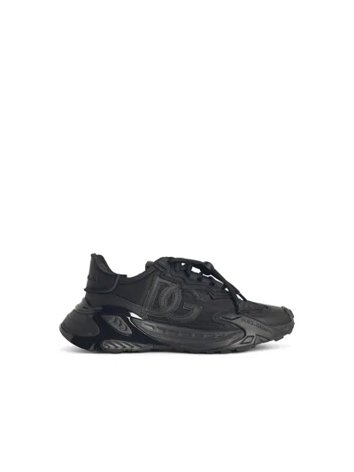 Dolce & Gabbana Logo Patch Panel Sneakers In Black