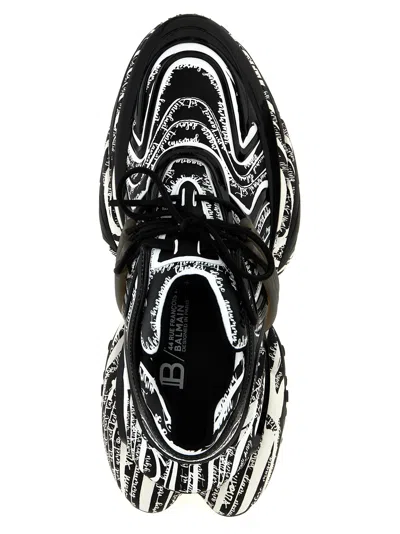 Balmain Unicorn Wave Lace-up Sneakers In Black