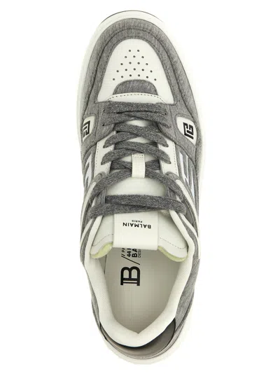 Balmain Grey B-court Skate Sneakers In Gray