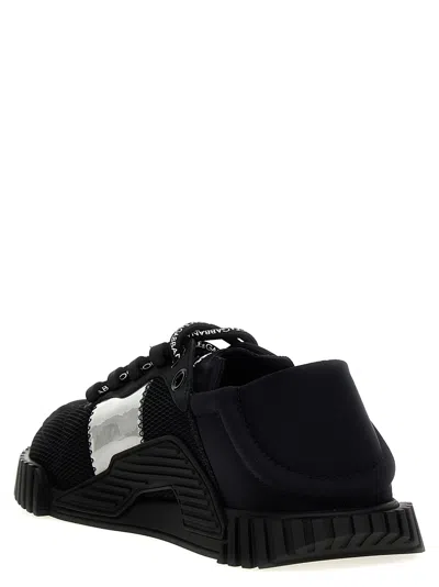 Dolce & Gabbana Ns1 Slip On Sneakers In Mixed Materials In Black