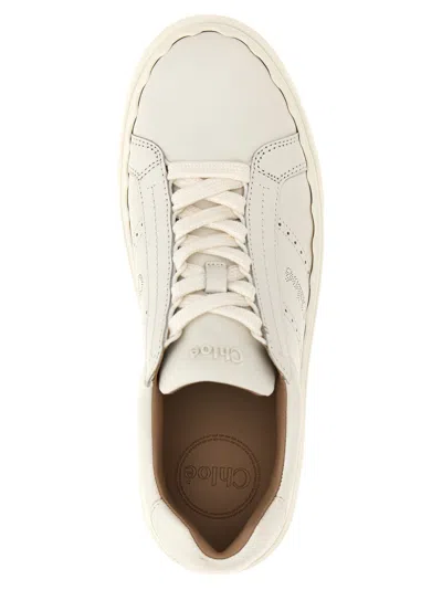 Chloé Lace-up Leather Sneakers In White