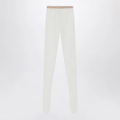 Valentino Garavani Ivory Lace Tights In Animal Print