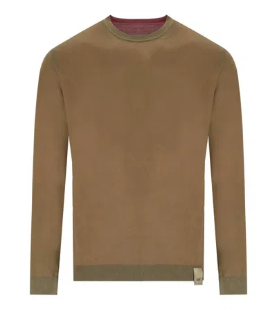 Bob Bart Brown Pink Reversible Crewneck Pullover In Brown