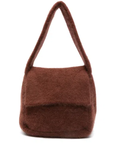 Aya Muse Textured Shoulder Bag In Brown